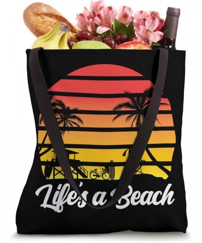 Retro Life Is A Beach Summer Vintage Surfing Funny Summer Tote Bag $11.43 Totes