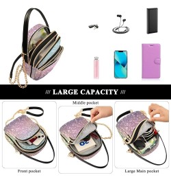 Cute Strawberry Flower Crossbody Bags for Women Travel Chain Crossbody Bag Light Glitter $9.10 Crossbody Bags