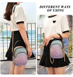 Cute Strawberry Flower Crossbody Bags for Women Travel Chain Crossbody Bag Light Glitter $9.10 Crossbody Bags