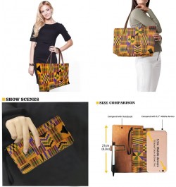 2 Pcs Hand bags Purses, Women Top Handle Bag Satchel Shoulder Bag, Large Tote Handbag with PU Wallet 0-african Style-yellow $...