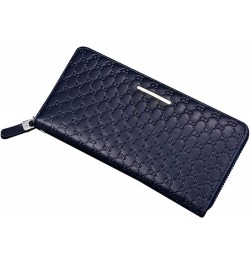 Men's Long Clutch Korean Embossed Woven Pattern Long Portable Zipper Wallet (Color : Black) Blue $30.67 Wallets