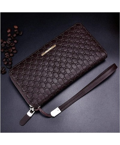 Men's Long Clutch Korean Embossed Woven Pattern Long Portable Zipper Wallet (Color : Black) Blue $30.67 Wallets