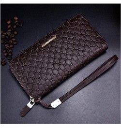 Men's Long Clutch Korean Embossed Woven Pattern Long Portable Zipper Wallet (Color : Black) Blue $30.67 Wallets