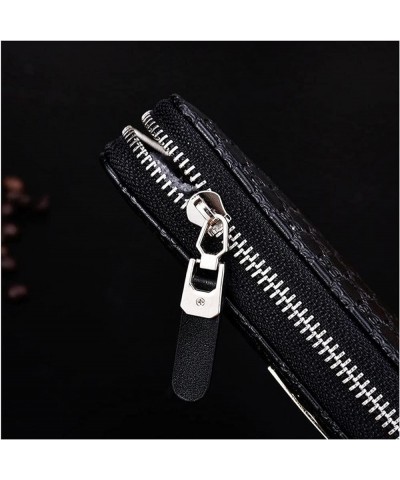 Men's Long Clutch Korean Embossed Woven Pattern Long Portable Zipper Wallet (Color : Black) Blue $30.67 Wallets