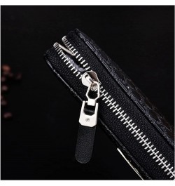 Men's Long Clutch Korean Embossed Woven Pattern Long Portable Zipper Wallet (Color : Black) Blue $30.67 Wallets