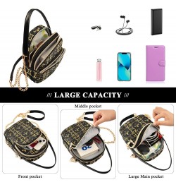 Mardi Gras Cell Phone Purse Luxury Fleur De Lis Gold Ornament Crossbody Handbag Durable Shoulder Bag Sturdy Travel Pouch Comp...