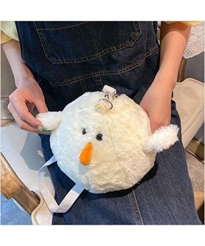 Cute White chick Crossbody bag 3D Cute plush Shoulder Bag Circle Circular Bags Wallet Purse Bag For Womens $11.59 Shoulder Bags