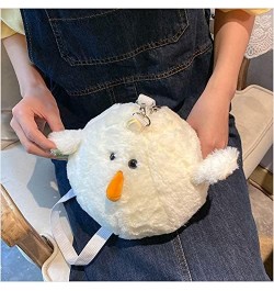 Cute White chick Crossbody bag 3D Cute plush Shoulder Bag Circle Circular Bags Wallet Purse Bag For Womens $11.59 Shoulder Bags