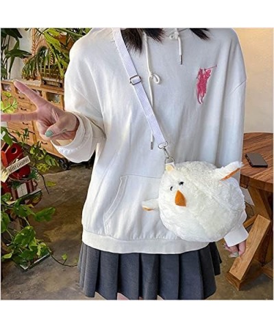 Cute White chick Crossbody bag 3D Cute plush Shoulder Bag Circle Circular Bags Wallet Purse Bag For Womens $11.59 Shoulder Bags