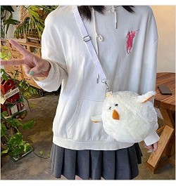 Cute White chick Crossbody bag 3D Cute plush Shoulder Bag Circle Circular Bags Wallet Purse Bag For Womens $11.59 Shoulder Bags