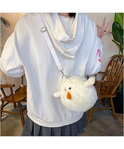 Cute White chick Crossbody bag 3D Cute plush Shoulder Bag Circle Circular Bags Wallet Purse Bag For Womens $11.59 Shoulder Bags