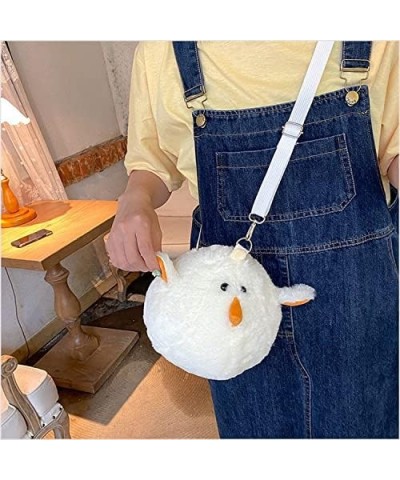 Cute White chick Crossbody bag 3D Cute plush Shoulder Bag Circle Circular Bags Wallet Purse Bag For Womens $11.59 Shoulder Bags