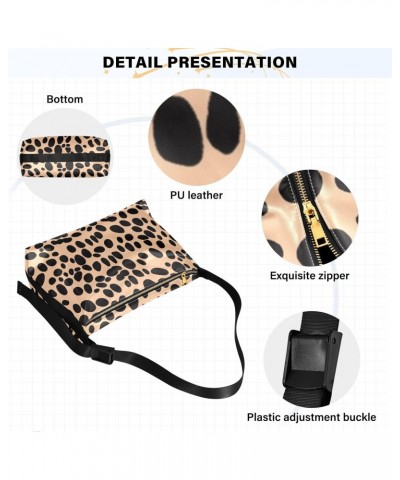 Purse Crossbody Beige Leopard Pattern Unisex Fashion Waist Packs Fall Womens Crossbody Bag $17.81 Hobo Bags