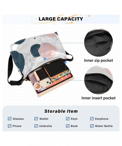 Minimalistic Polka Dots and Marble Womens Tote Bag Leather Shoulder Bag For Women Men Large Hobo Cross Body Bags Handbag $14....