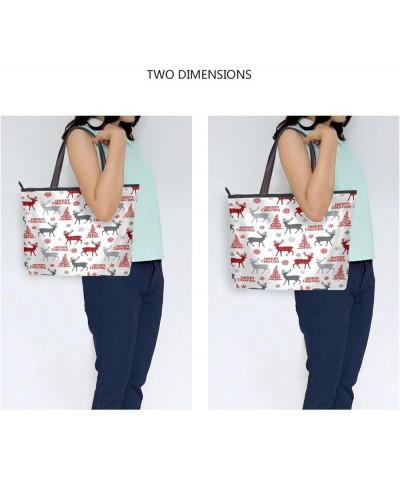 Tote Bag for Women with Zipper,Polyester Tote Purse Holiday Tote Bag Work Handbag Women Gift Christmas 5 $13.37 Totes