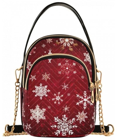 Rabbit and Birds Women's Crossbody Bags Quilted Purse with Chain Phone Purse Handbag Christmas Red Snowflakes $9.32 Crossbody...