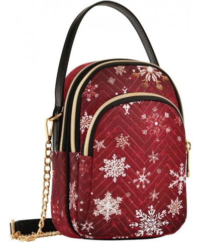 Rabbit and Birds Women's Crossbody Bags Quilted Purse with Chain Phone Purse Handbag Christmas Red Snowflakes $9.32 Crossbody...