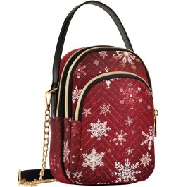 Rabbit and Birds Women's Crossbody Bags Quilted Purse with Chain Phone Purse Handbag Christmas Red Snowflakes $9.32 Crossbody...