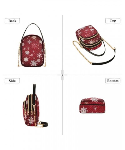 Rabbit and Birds Women's Crossbody Bags Quilted Purse with Chain Phone Purse Handbag Christmas Red Snowflakes $9.32 Crossbody...