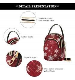 Rabbit and Birds Women's Crossbody Bags Quilted Purse with Chain Phone Purse Handbag Christmas Red Snowflakes $9.32 Crossbody...