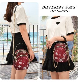 Rabbit and Birds Women's Crossbody Bags Quilted Purse with Chain Phone Purse Handbag Christmas Red Snowflakes $9.32 Crossbody...