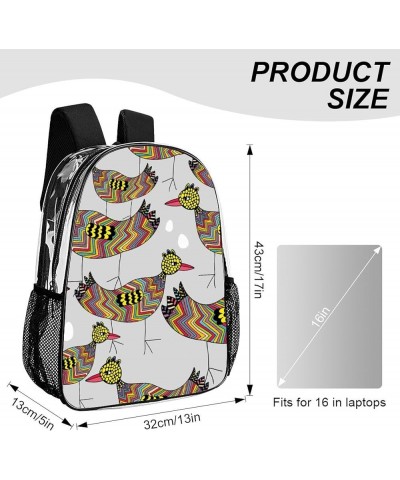 Clear Backpack Heavy Duty Clear Bookbag See Through Backpack Transparent Plastic Bookbags Compatible with Rooster Cock Chicke...