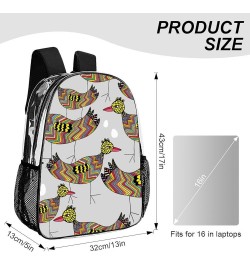 Clear Backpack Heavy Duty Clear Bookbag See Through Backpack Transparent Plastic Bookbags Compatible with Rooster Cock Chicke...