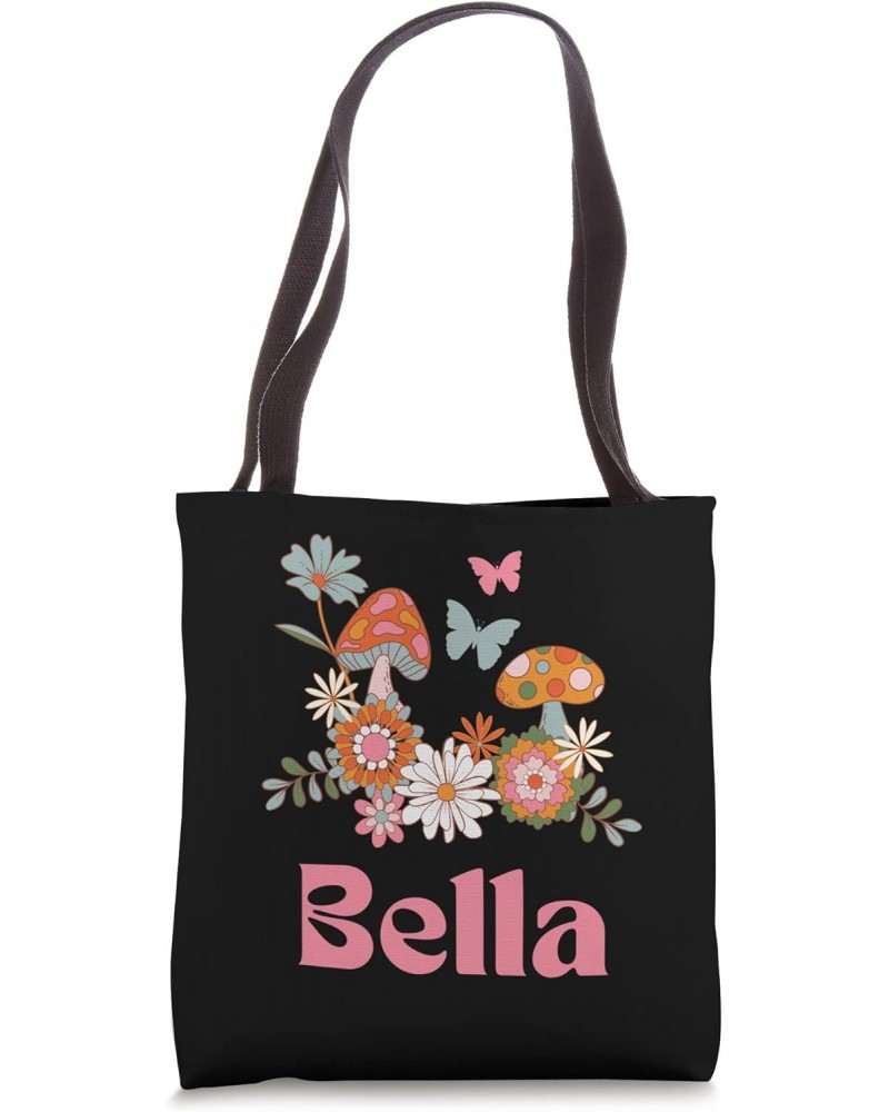 Bella Personalized Name Groovy Cottagecore Mushrooms Tote Bag $13.67 Totes