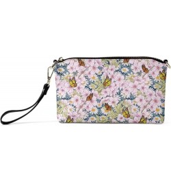 Crossbody Purses for Women Trendy Zipper Wallet Purses Casual Shoulder Bag Flower Butterfly $14.62 Crossbody Bags