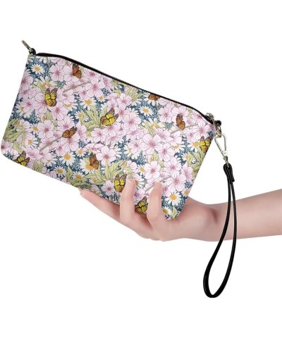 Crossbody Purses for Women Trendy Zipper Wallet Purses Casual Shoulder Bag Flower Butterfly $14.62 Crossbody Bags