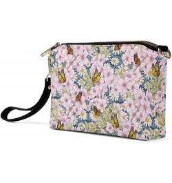 Crossbody Purses for Women Trendy Zipper Wallet Purses Casual Shoulder Bag Flower Butterfly $14.62 Crossbody Bags