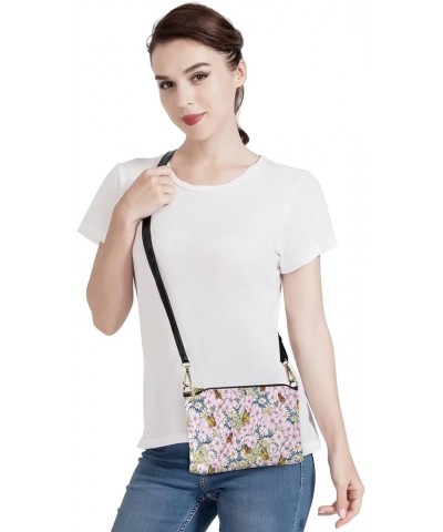 Crossbody Purses for Women Trendy Zipper Wallet Purses Casual Shoulder Bag Flower Butterfly $14.62 Crossbody Bags