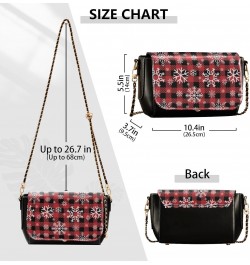 Christmas Crossbody Handbag Buffalo Plaid Snowflake Funny PU Leather Shoulder Bag Sturdy Travel Pouch Compact Chic Bag for Wo...