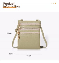 Crossbody Bag for Women Slim Shoulder Handbag Small Cell Phone Pouch Mini Bag Lt Green $11.02 Shoulder Bags