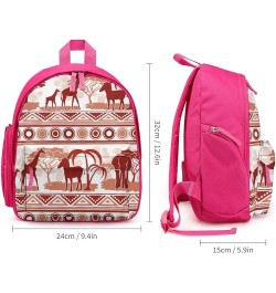 African Wild Animals Pattern Funny Backpack Small Casual Daypack Purse Travel Bag with Adjustable Strap Cute Print Pink-style...