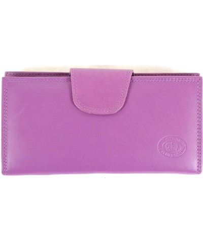 Ladies Soft Nappa Leather Matinee Wallet, Clip Frame Fastening & Popper Closure Lilac $13.44 Wallets