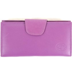 Ladies Soft Nappa Leather Matinee Wallet, Clip Frame Fastening & Popper Closure Lilac $13.44 Wallets