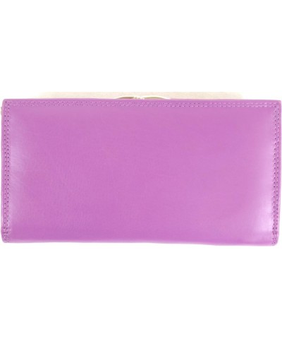 Ladies Soft Nappa Leather Matinee Wallet, Clip Frame Fastening & Popper Closure Lilac $13.44 Wallets