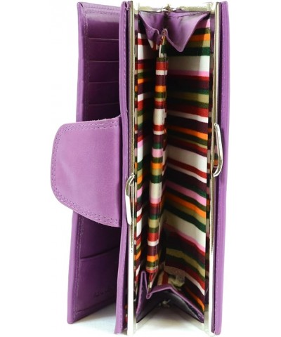 Ladies Soft Nappa Leather Matinee Wallet, Clip Frame Fastening & Popper Closure Lilac $13.44 Wallets