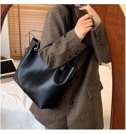 Chain Tote Bag Women's Shoulder Large Capacity Female PU Handbag (light brown) Black $23.37 Totes