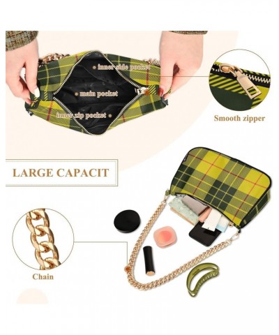 Women Handbag Purses Dark Tartan Plaid Chain Shoulder bag Chain Clutch Tote Handbags Hobo Shoulder Bag Pattern 291 $17.39 Sho...