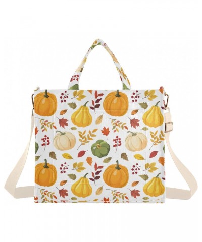 Tote Bag Pattern with Colorful Pumpkins Trendy Corduroy Bag Crossbody Bag with Zipper and Magnetic Clasp $14.45 Totes