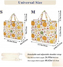 Tote Bag Pattern with Colorful Pumpkins Trendy Corduroy Bag Crossbody Bag with Zipper and Magnetic Clasp $14.45 Totes