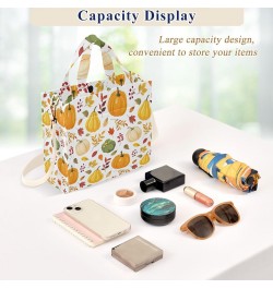 Tote Bag Pattern with Colorful Pumpkins Trendy Corduroy Bag Crossbody Bag with Zipper and Magnetic Clasp $14.45 Totes