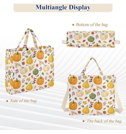 Tote Bag Pattern with Colorful Pumpkins Trendy Corduroy Bag Crossbody Bag with Zipper and Magnetic Clasp $14.45 Totes