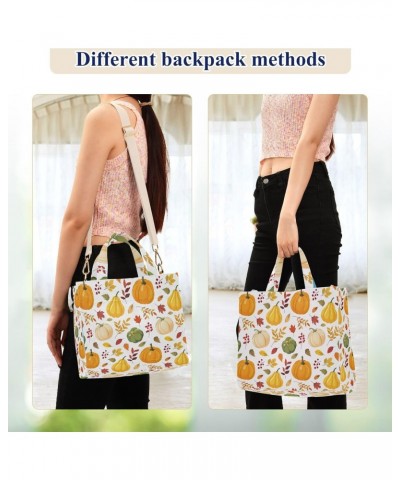 Tote Bag Pattern with Colorful Pumpkins Trendy Corduroy Bag Crossbody Bag with Zipper and Magnetic Clasp $14.45 Totes