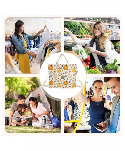 Tote Bag Pattern with Colorful Pumpkins Trendy Corduroy Bag Crossbody Bag with Zipper and Magnetic Clasp $14.45 Totes