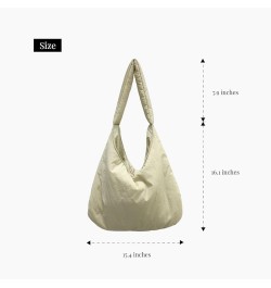 Women Tote Bags Aesthetic Plain Shoulder Bag for Women Trendy Puffer Tote Bag Women's Shoulder Handbags (Beige) Brown $13.63 ...