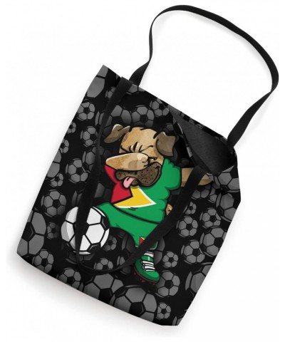 Dabbing Pug Dog Guyana Soccer Fans Jersey Guyanese Football Tote Bag $14.67 Totes