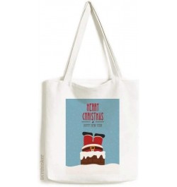 mas Santa Claus New Year Festival Tote Canvas Bag Shopping Satchel Casual Handbag $15.19 Totes